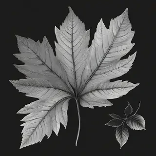 black and white clipart leaf