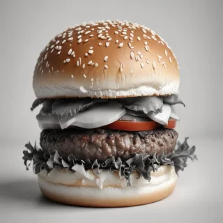 hamburger clipart black and white