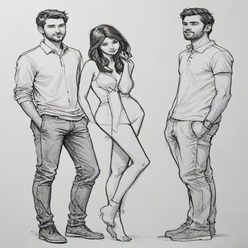 couple drawing poses