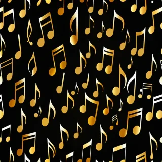 gold music notes
