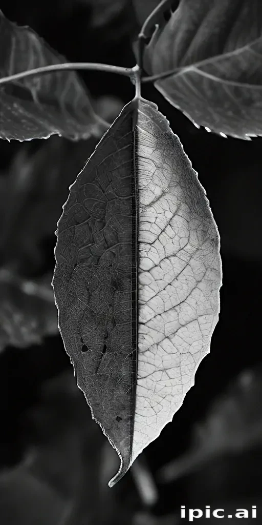 leaf white and black