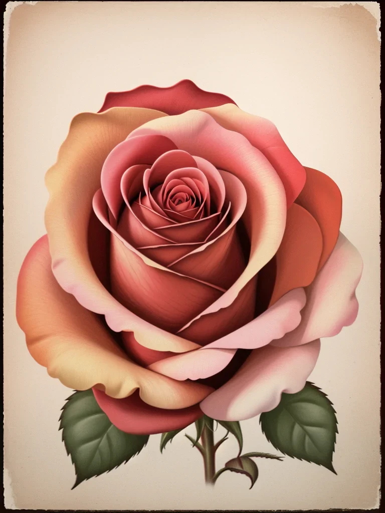 vintage rose illustration