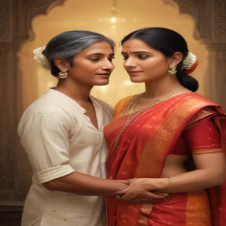 indian son with mom