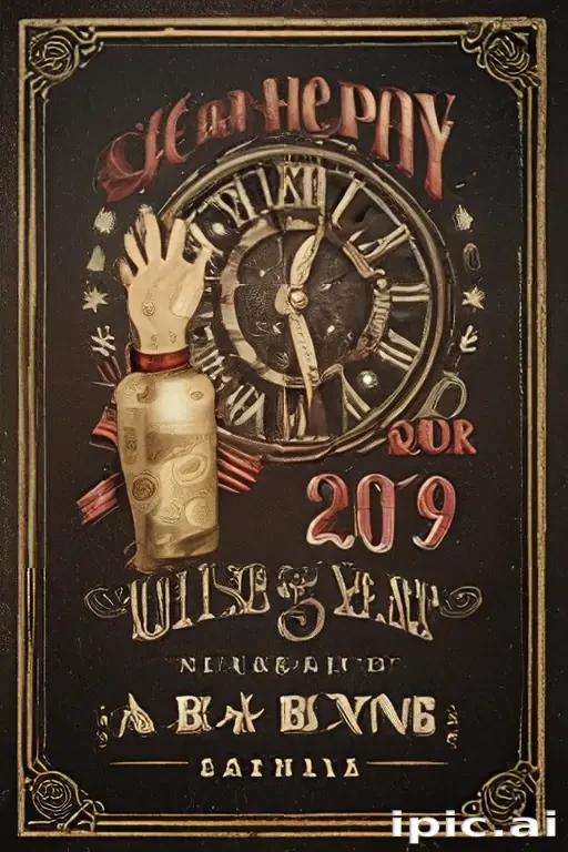 happy new year vintage