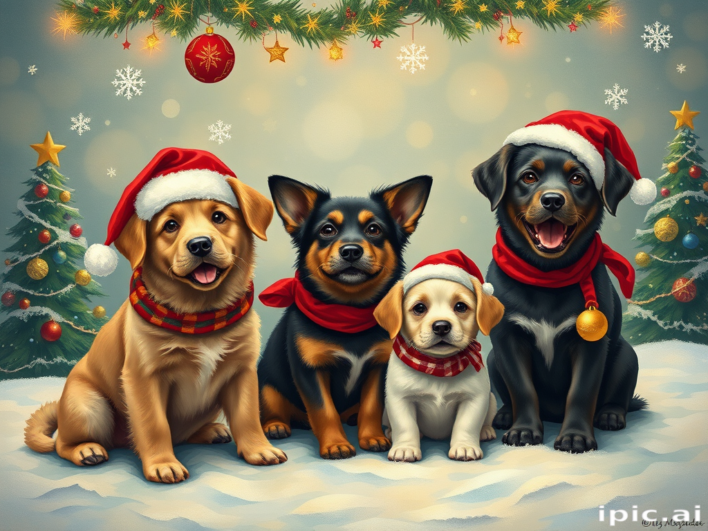 christmas dogs wallpaper