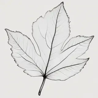 clipart of leaf black and white