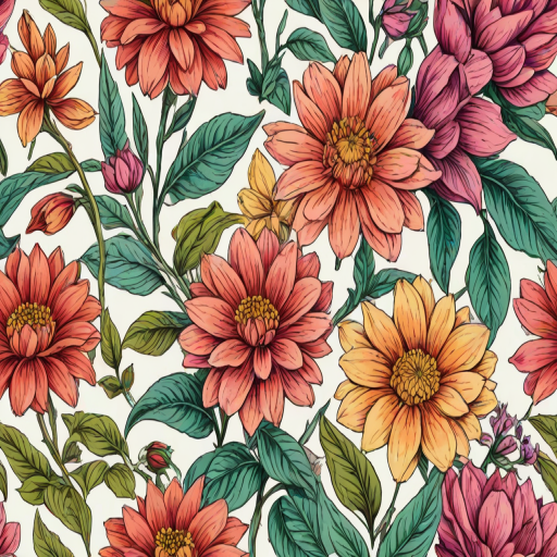 flower drawings color