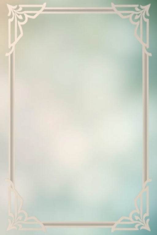 Create a high-resolution vintage-style frame illustration with soft pastel colors, shallow depth of field, ISO 100, f/2.8 aperture, 50mm lens, natural light, soft focus effect.