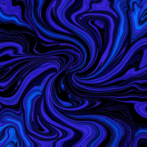 create a vibrant abstract pattern with swirling lines and shapes in shades of blue, purple, and black, captured with a DSLR camera, 50mm lens, f/2.8 aperture, ISO 100, in high resolution, top-down view, soft-focus technique for enhanced depth and texture.