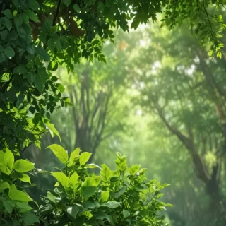 background with green leaves