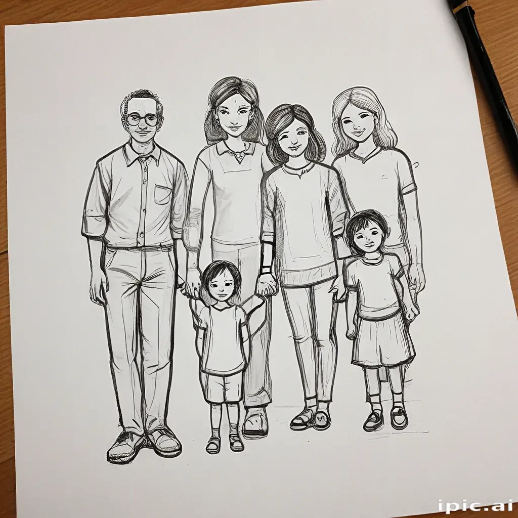 drawings of family
