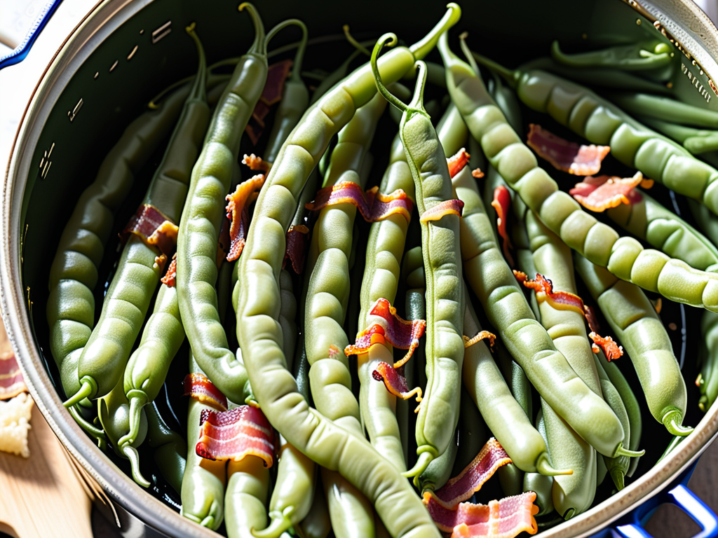 canning green beans with bacon