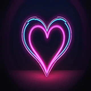 neon heart wallpaper