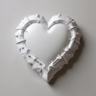 white broken heart