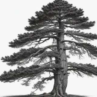 pine tree clip art black and white