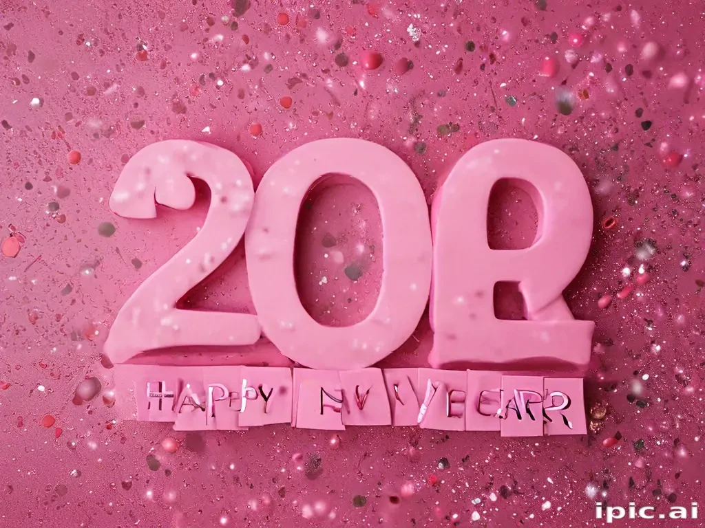 pink happy new year 2024