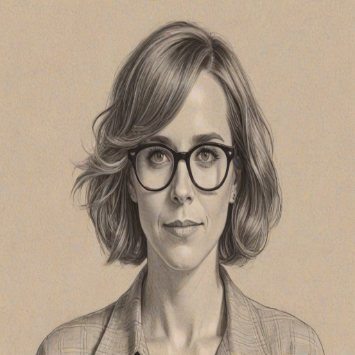 Resplendent Kristen Wiig, pencil sketch, portrait of Comely woman 1933s in glasses, hair style beatnik, outline, clear lines, fine lines, 8k