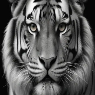 tiger clipart black and white