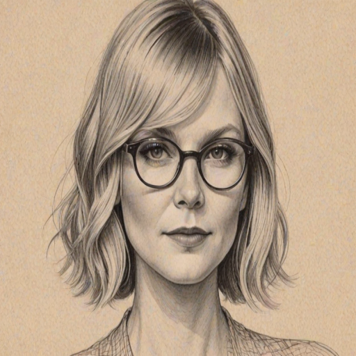 Sublime Kirsten Dunst, pencil sketch, portrait of Bewitching woman 1927s in glasses, hair style beatnik, outline, clear lines, fine lines, 8k