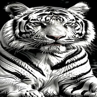 tiger black and white