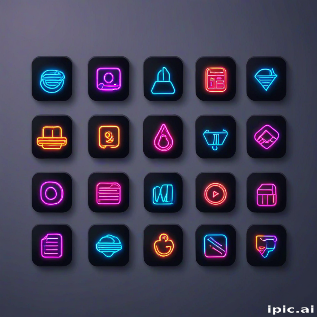 neon app icons