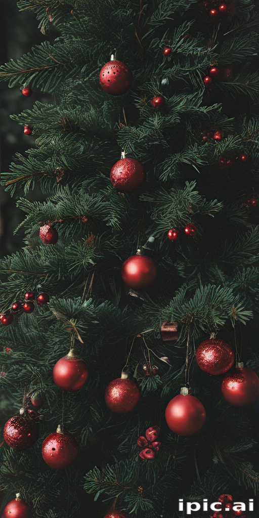 A Beautifully Decorated Christmas Tree Adorned with Red Ornaments and ...