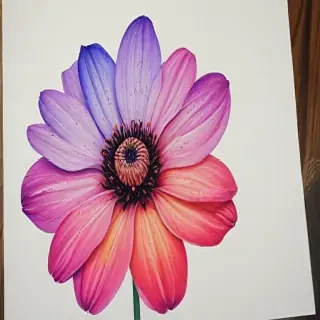 flower drawing with color
