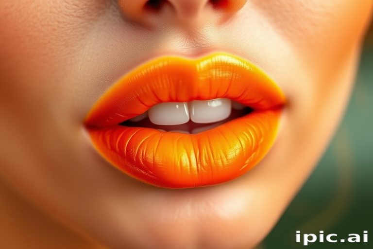 Ombre orange to yellow lips called "Citrus Sunrise" blend warm, vibrant hues for a fresh and energetic look, perfect for summer festivals and tropical vacations