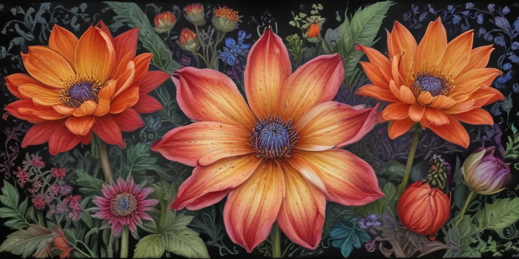 colourful flower drawing