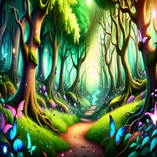 beautiful magical forest background