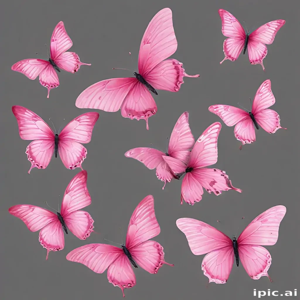 pink butterflies png