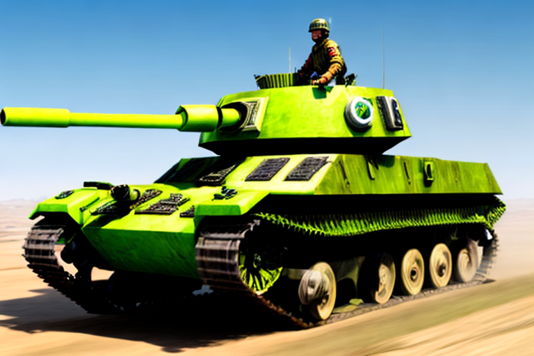 Make me alien ride tank in world war two, artstation style