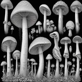 mushroom clip art black and white