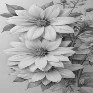 pencil drawn flowers