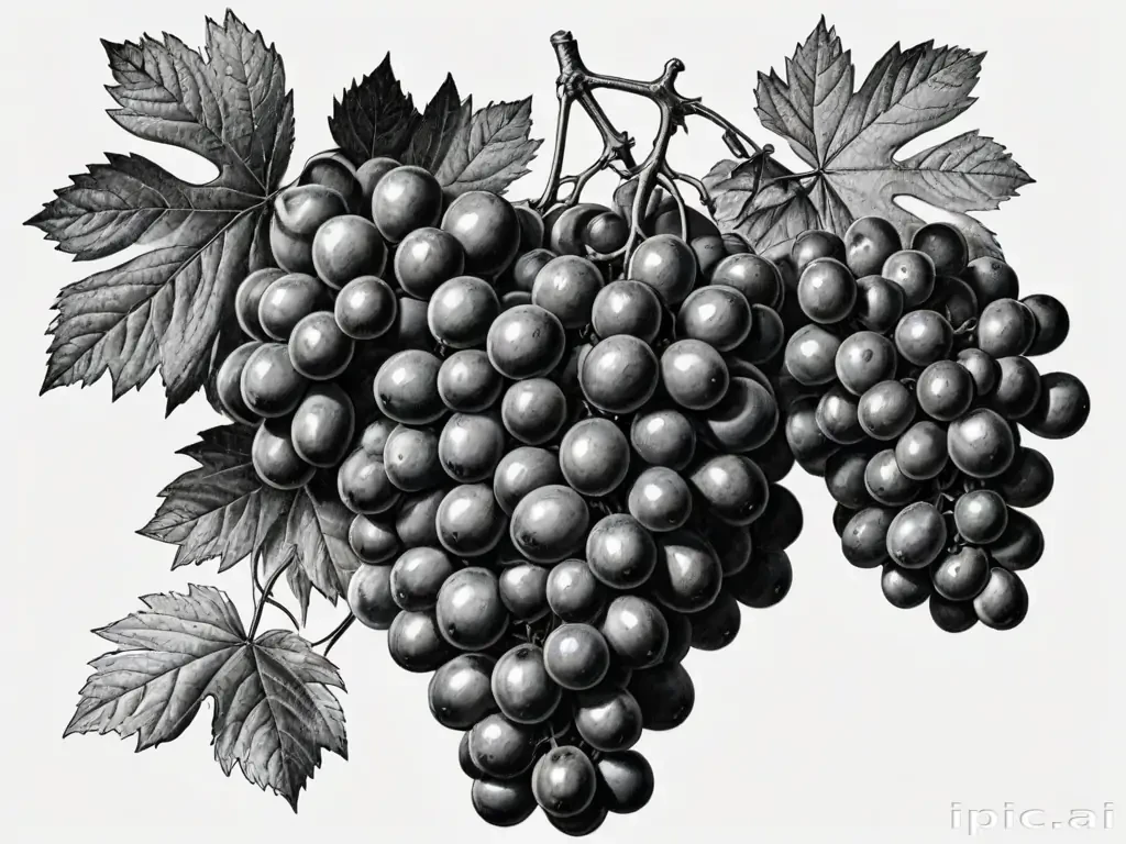 grapes clipart black and white