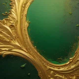 gold and green background