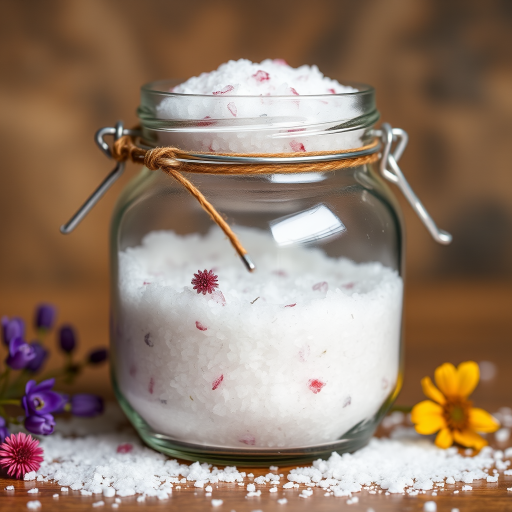 Image of a jar filled with aromatic bath salts