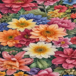 colourful flower drawing