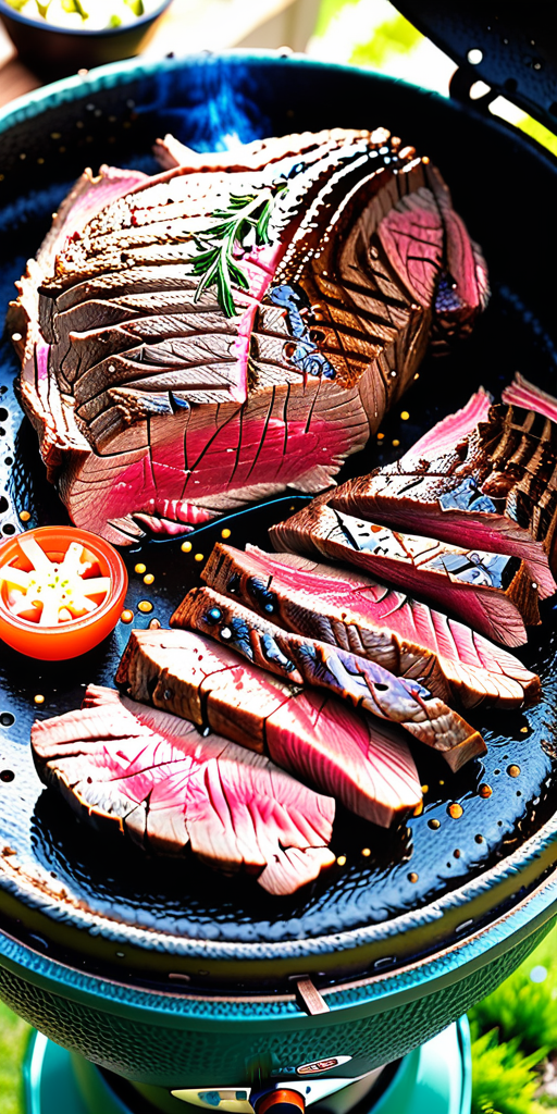 flank steak on the big green egg