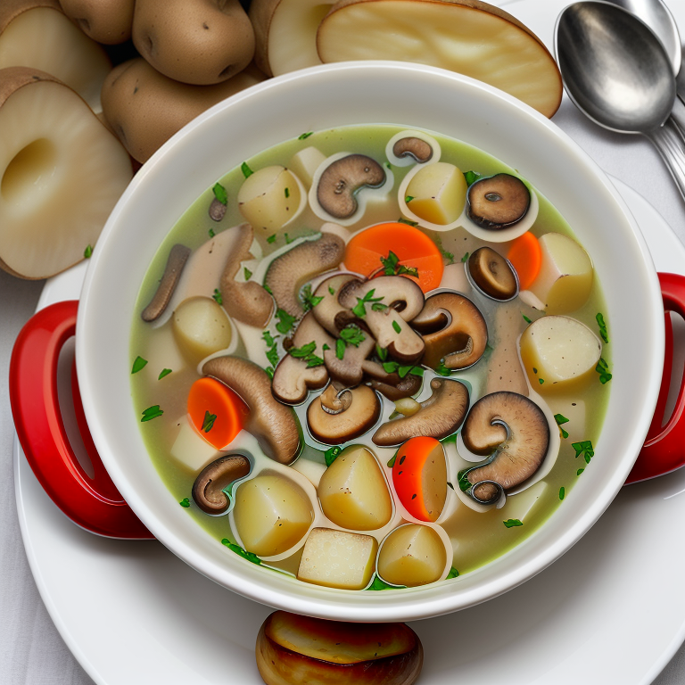 soup with mushrooms and potatoes