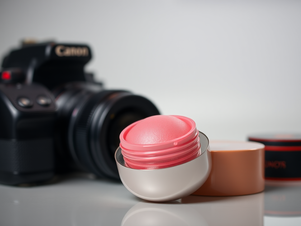 Create a high-resolution image of a pink highlighter with the cap removed, showcasing a smooth and glossy surface, in a well-lit setting using a DSLR camera with a 50mm lens, aperture f/2.8, ISO 100, focused on the highlighter at eye level.