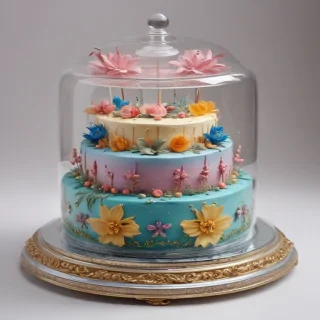 transparent birthday cake