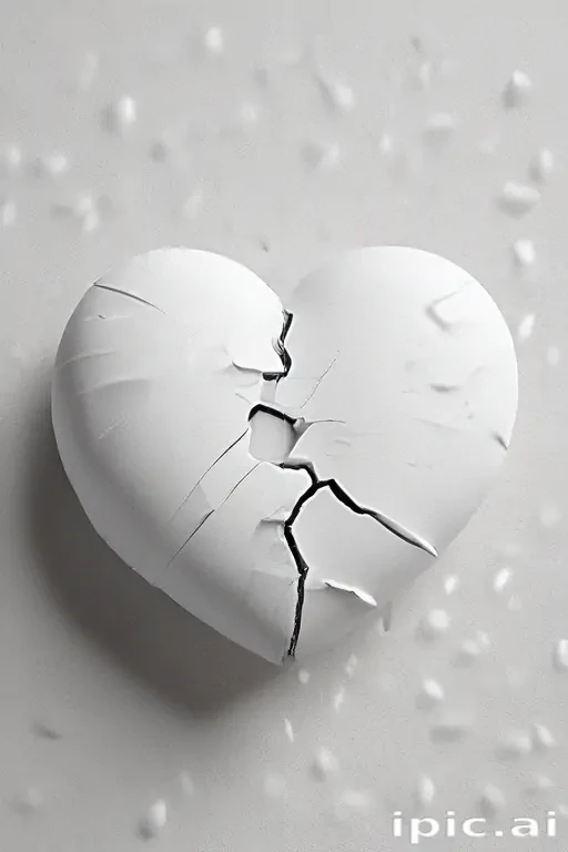 white broken heart