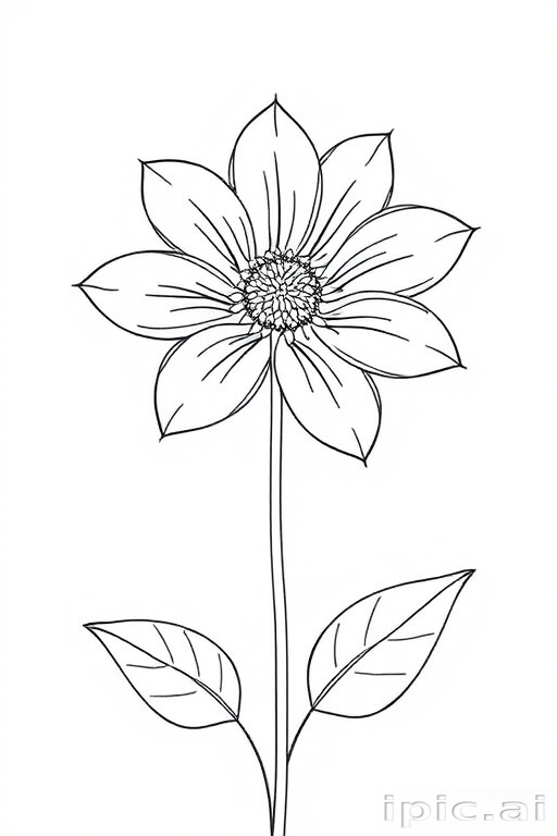 simple flower line art