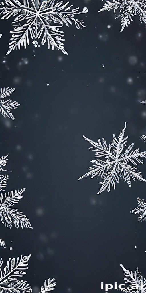 Delicate Snowflakes Gently Falling Against a Dark Winter Background Scene