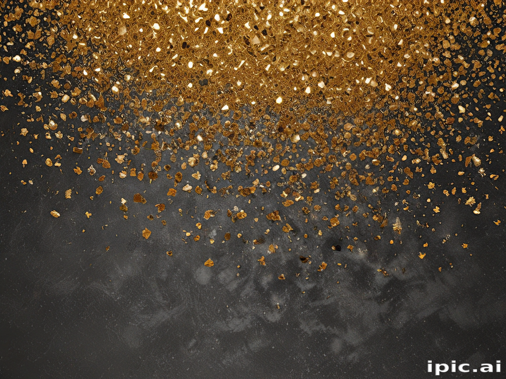 Golden Glittering Particles Falling Elegantly Against a Dark Background ...