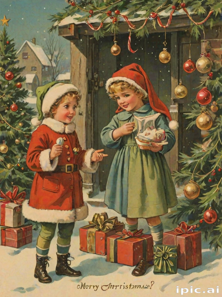 merry christmas vintage images
