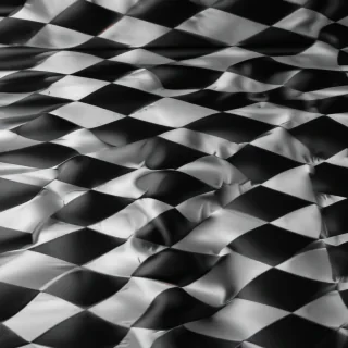 black and white checkered background