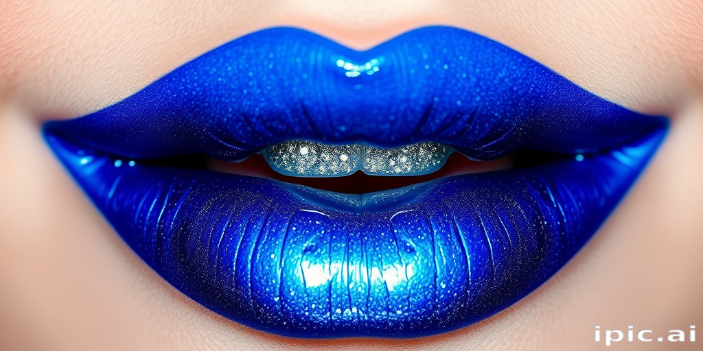 Ombre blue-to-silver lips captivate with cosmic allure in the "Galactic Frost" design, featuring a deep sapphire blue that gradually fades into a shimmering silver at the center, creating a mesmerizing, space-inspired lip look that's perfect for futuristic-themed events or avant-garde fashion statements