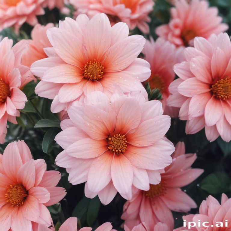 Vibrant Pink Flowers Blooming Together in a Lush Garden Setting